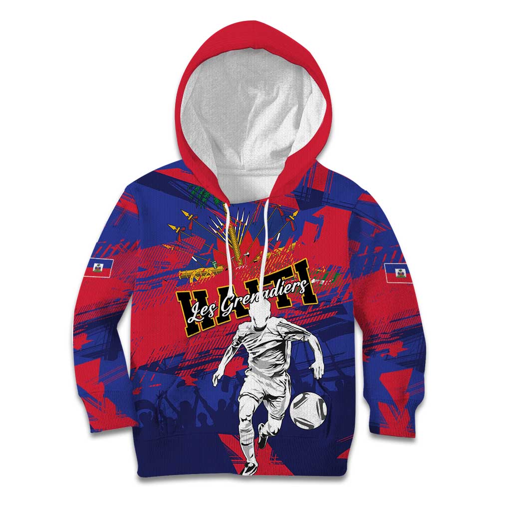 Custom Ekip Foutbol Ayiti 2026 Kid Hoodie Haiti Grenadye Alaso - Wonder Print Shop
