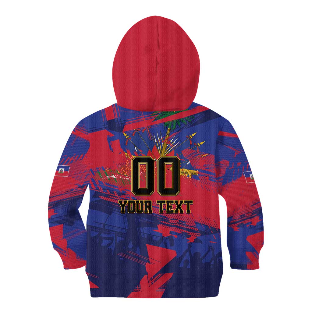 Custom Ekip Foutbol Ayiti 2026 Kid Hoodie Haiti Grenadye Alaso - Wonder Print Shop