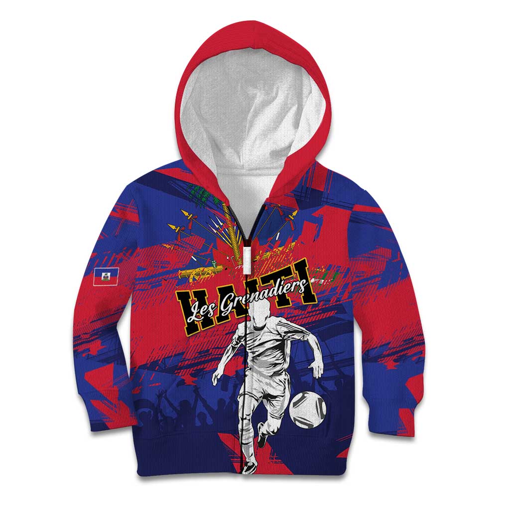 Custom Ekip Foutbol Ayiti 2026 Kid Hoodie Haiti Grenadye Alaso - Wonder Print Shop