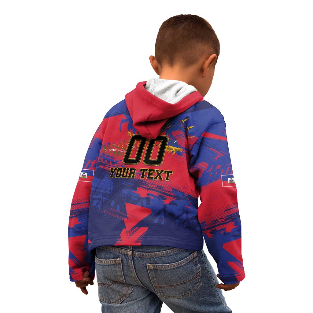 Custom Ekip Foutbol Ayiti 2026 Kid Hoodie Haiti Grenadye Alaso - Wonder Print Shop