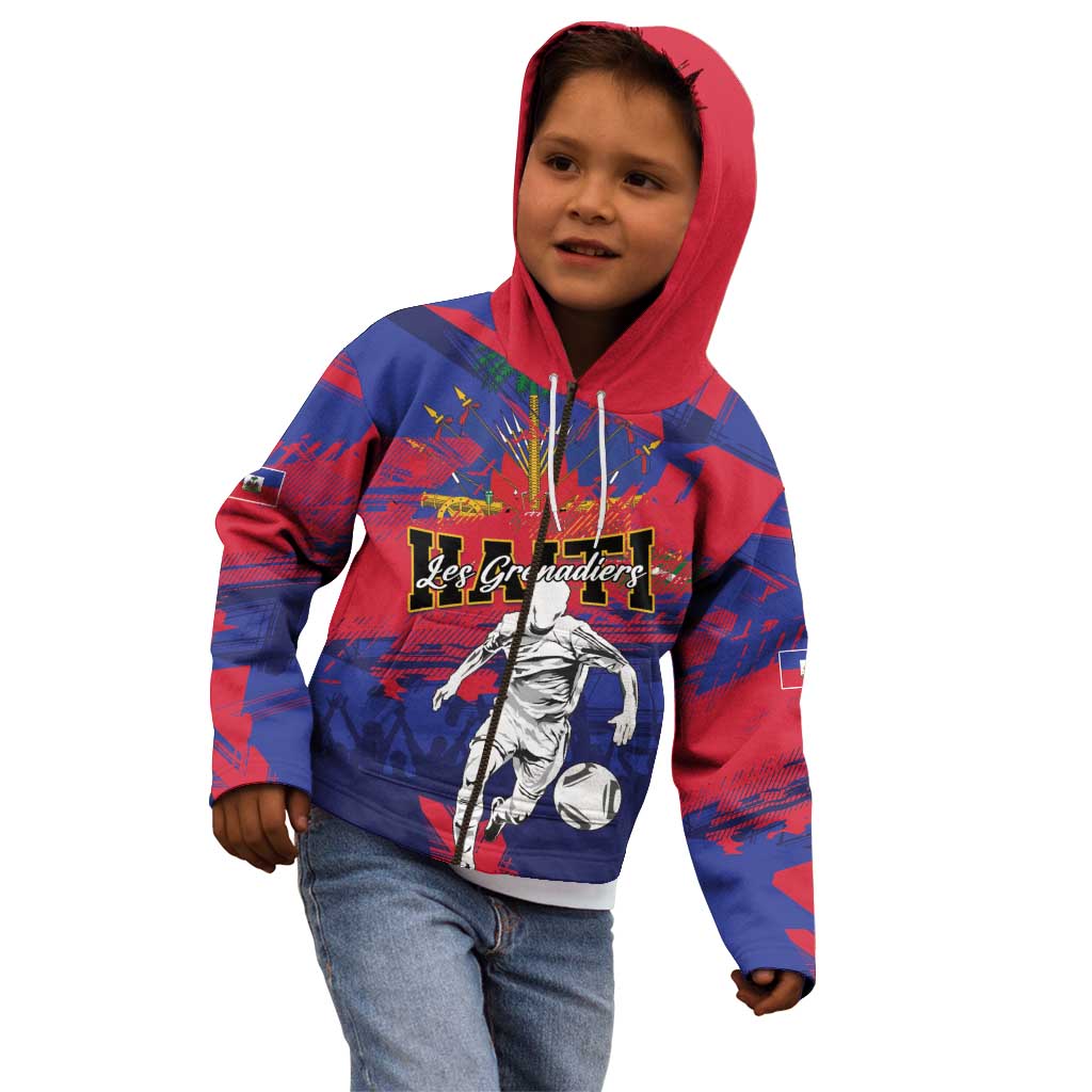 Custom Ekip Foutbol Ayiti 2026 Kid Hoodie Haiti Grenadye Alaso - Wonder Print Shop
