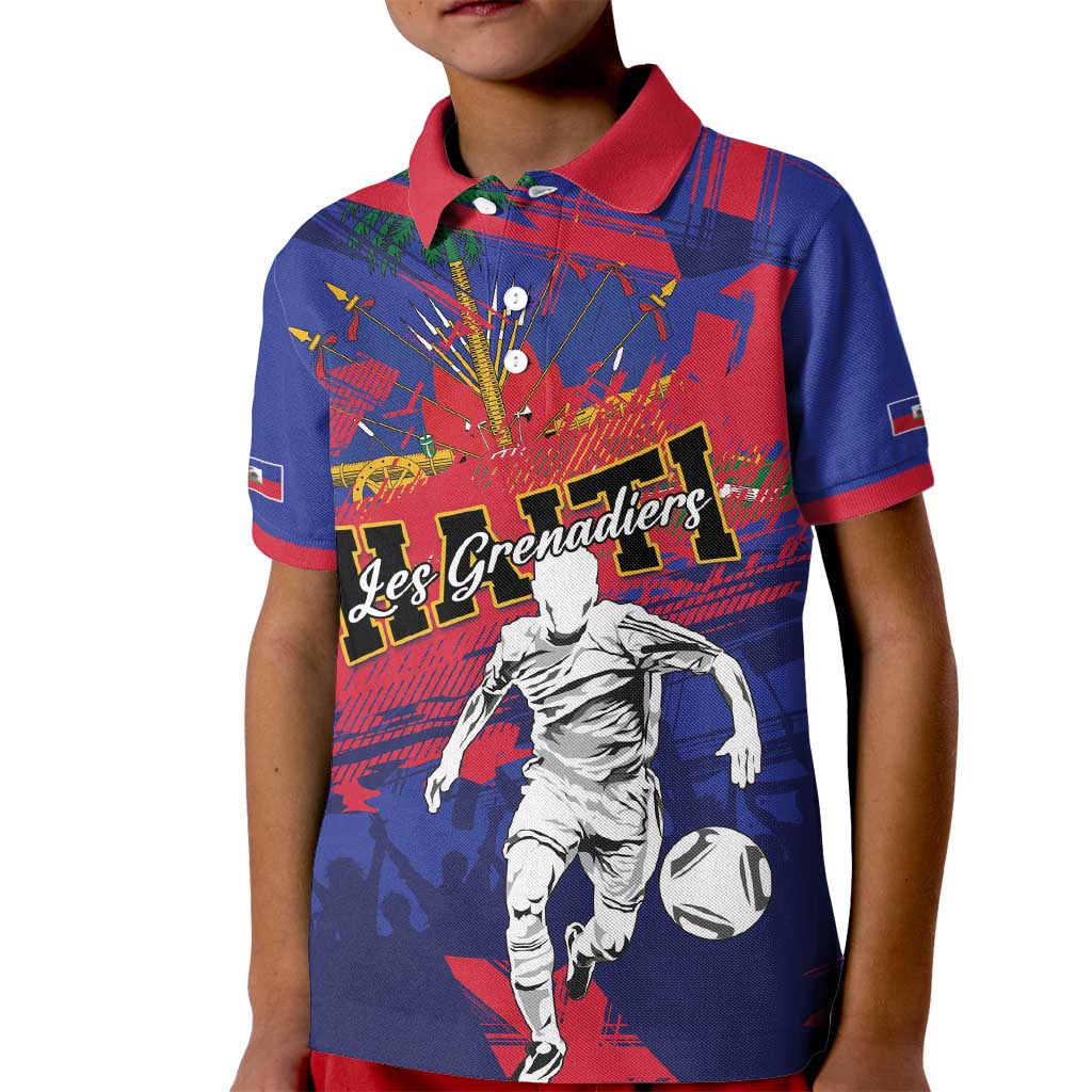 Custom Ekip Foutbol Ayiti 2026 Kid Polo Shirt Haiti Grenadye Alaso - Wonder Print Shop
