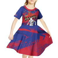 Custom Ekip Foutbol Ayiti 2026 Kid Short Sleeve Dress Haiti Grenadye Alaso - Wonder Print Shop