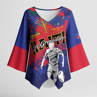 Custom Ekip Foutbol Ayiti 2026 Kimono Sleeve Blouse Haiti Grenadye Alaso - Wonder Print Shop
