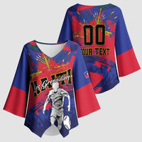 Custom Ekip Foutbol Ayiti 2026 Kimono Sleeve Blouse Haiti Grenadye Alaso - Wonder Print Shop