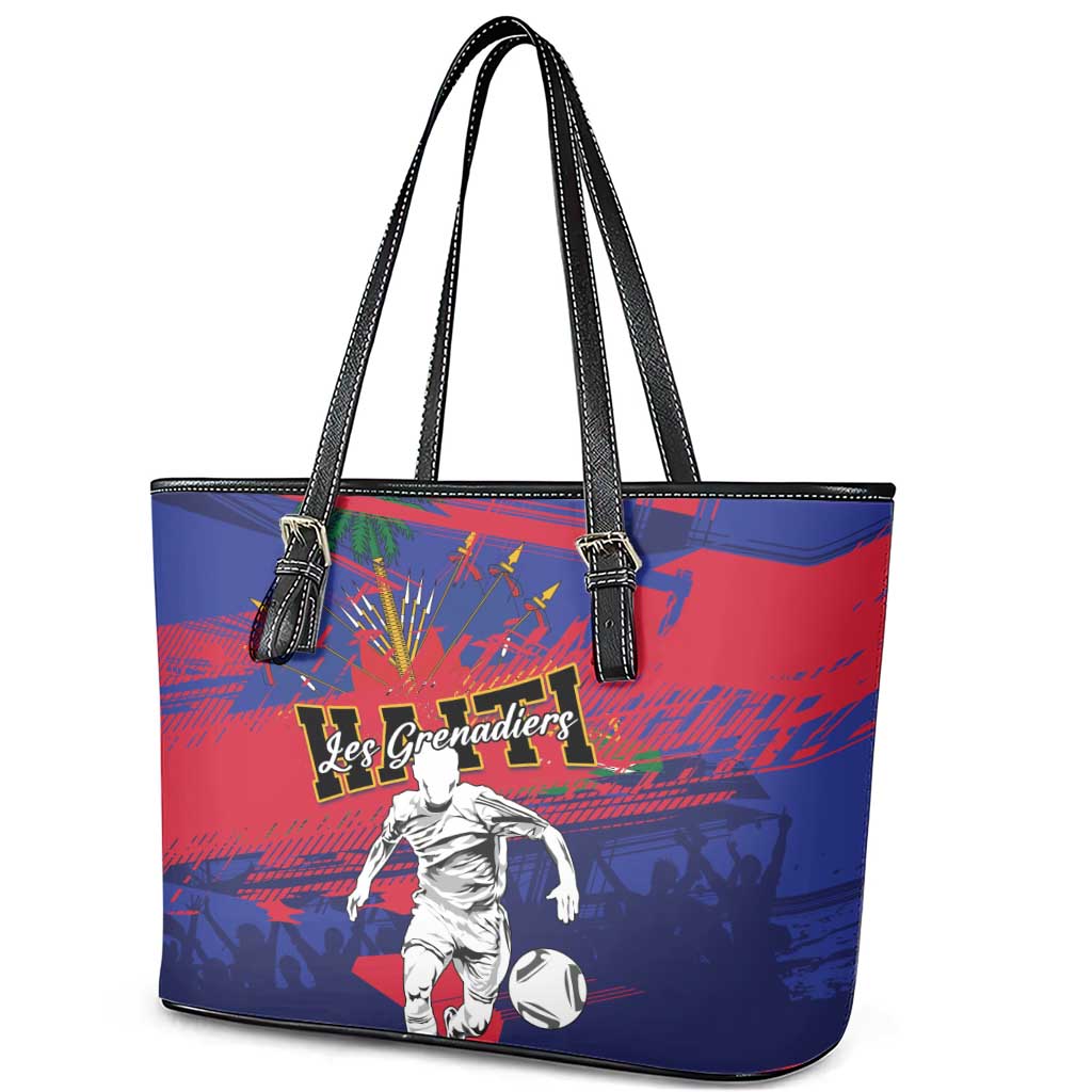 Ekip Foutbol Ayiti 2026 Leather Tote Bag Haiti Grenadye Alaso - Wonder Print Shop