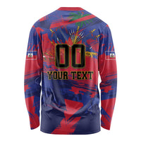 Custom Ekip Foutbol Ayiti 2026 Long Sleeve Shirt Haiti Grenadye Alaso - Wonder Print Shop