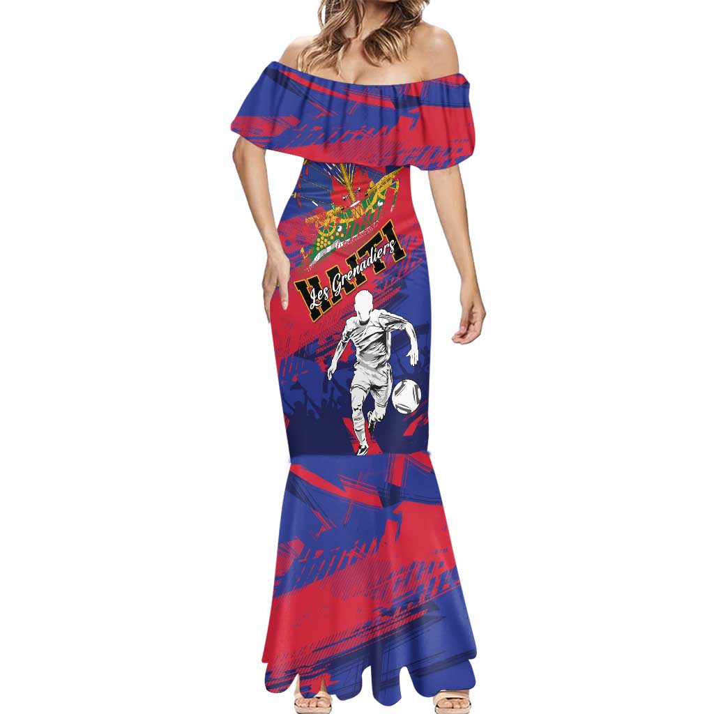 Custom Ekip Foutbol Ayiti 2026 Mermaid Dress Haiti Grenadye Alaso - Wonder Print Shop