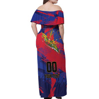 Custom Ekip Foutbol Ayiti 2026 Off Shoulder Maxi Dress Haiti Grenadye Alaso - Wonder Print Shop