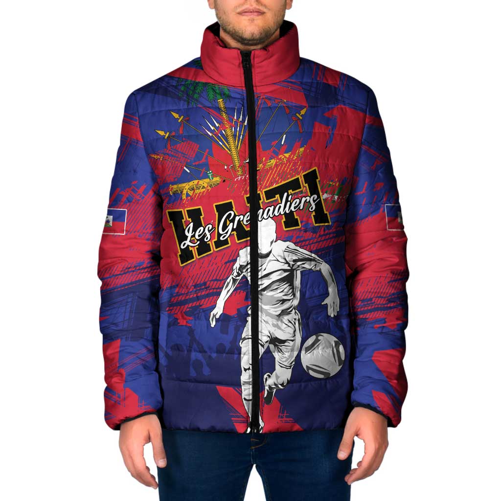 Custom Ekip Foutbol Ayiti 2026 Padded Jacket Haiti Grenadye Alaso - Wonder Print Shop