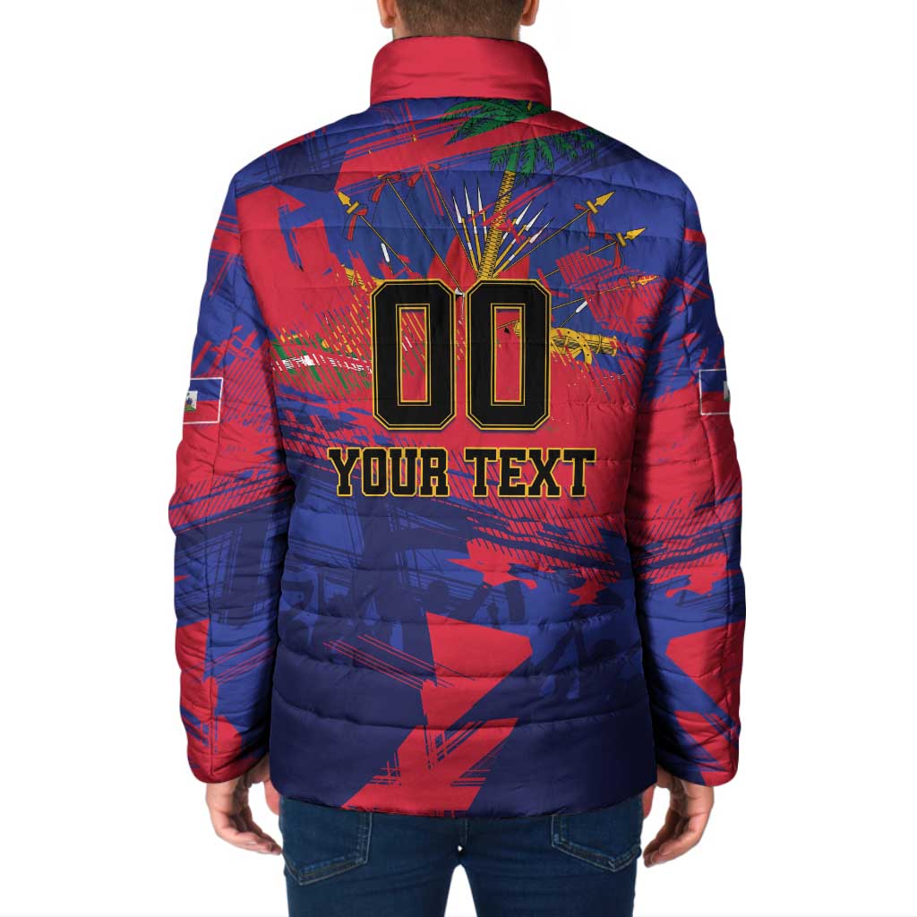 Custom Ekip Foutbol Ayiti 2026 Padded Jacket Haiti Grenadye Alaso - Wonder Print Shop