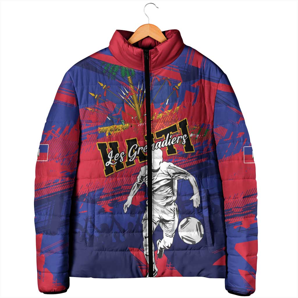 Custom Ekip Foutbol Ayiti 2026 Padded Jacket Haiti Grenadye Alaso - Wonder Print Shop