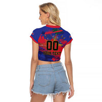 Custom Ekip Foutbol Ayiti 2026 Raglan Cropped T Shirt Haiti Grenadye Alaso - Wonder Print Shop