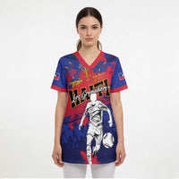 Custom Ekip Foutbol Ayiti 2026 Scrub Top Haiti Grenadye Alaso - Wonder Print Shop