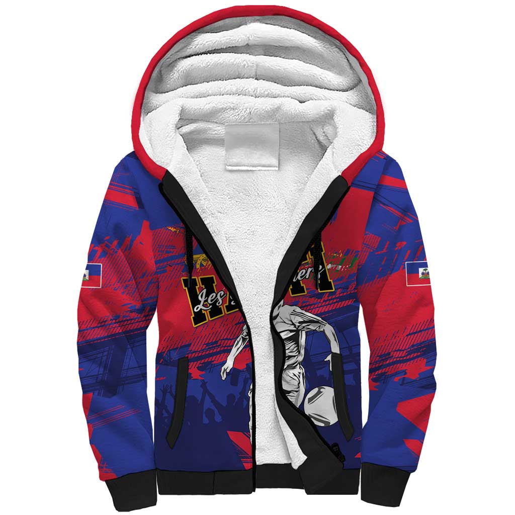 Custom Ekip Foutbol Ayiti 2026 Sherpa Hoodie Haiti Grenadye Alaso - Wonder Print Shop