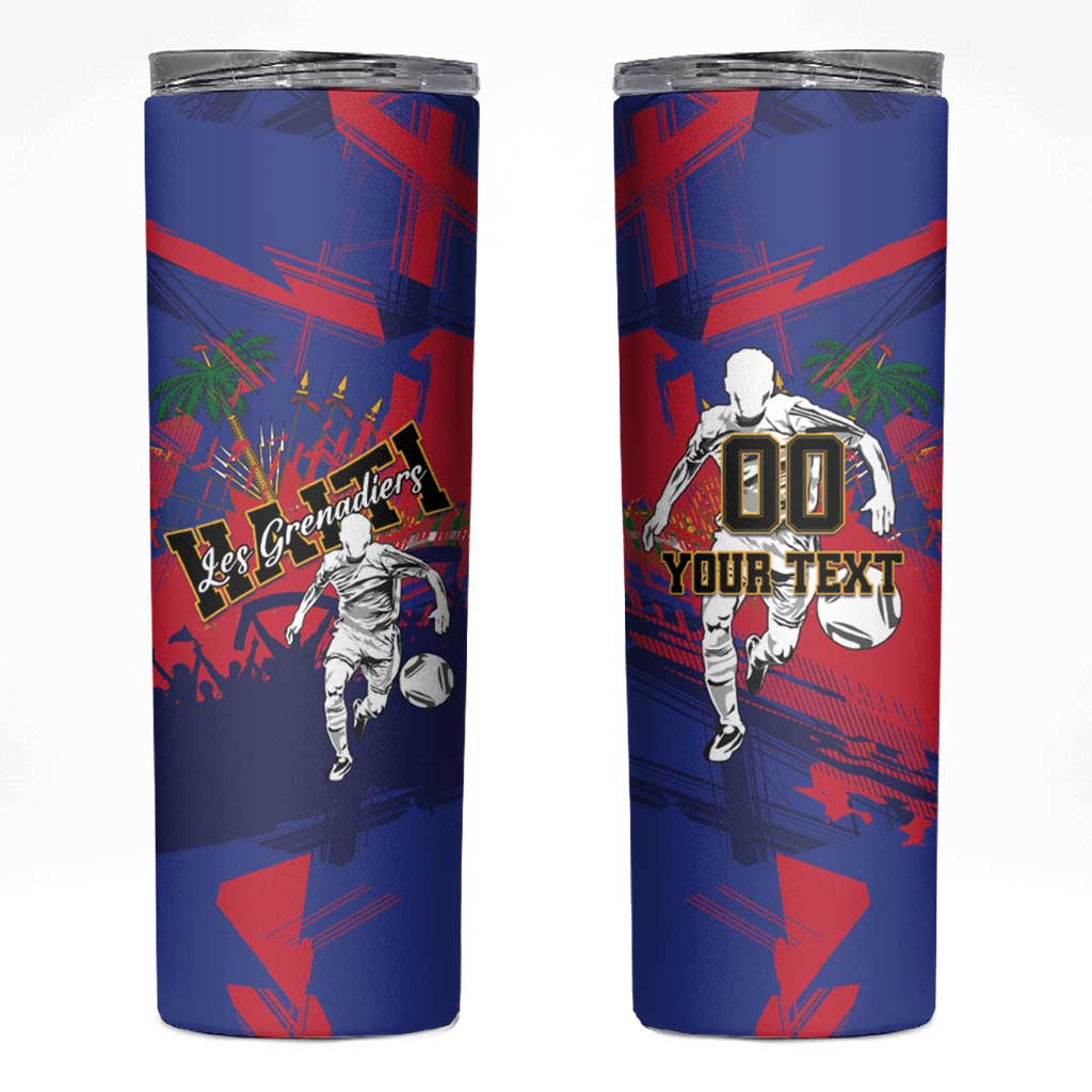 Custom Ekip Foutbol Ayiti 2026 Skinny Tumbler Haiti Grenadye Alaso - Wonder Print Shop