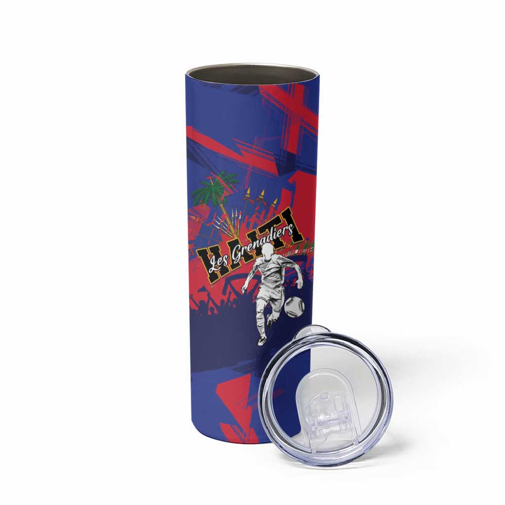 Custom Ekip Foutbol Ayiti 2026 Skinny Tumbler Haiti Grenadye Alaso - Wonder Print Shop