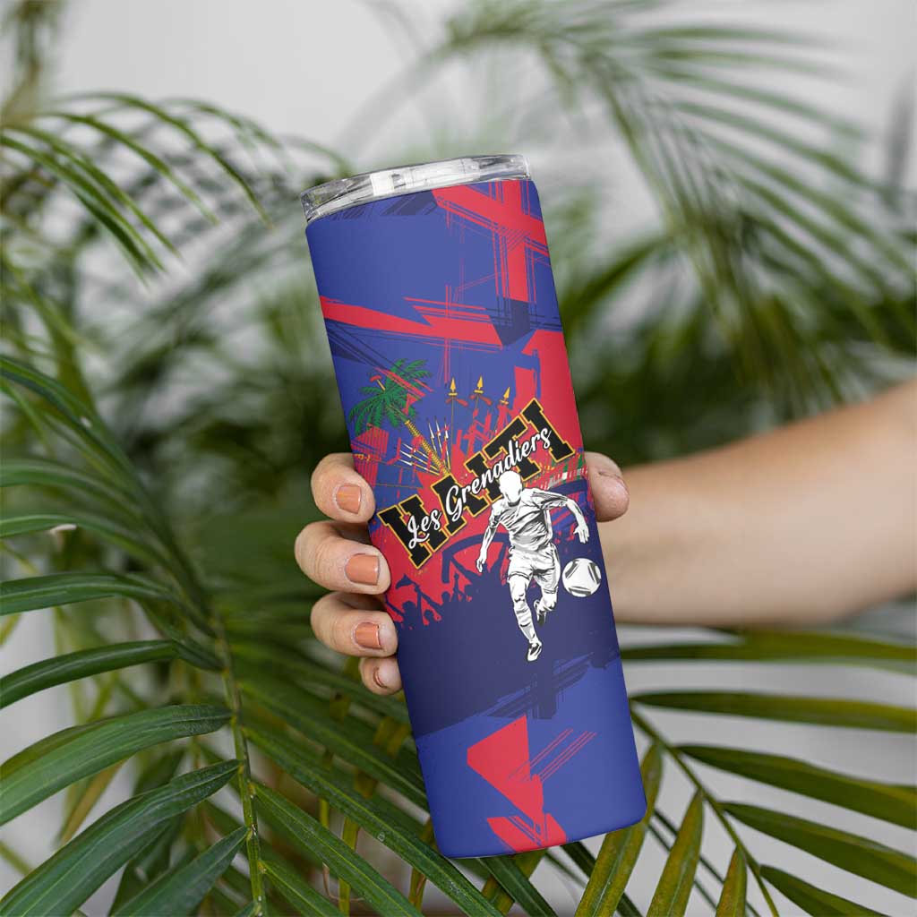 Custom Ekip Foutbol Ayiti 2026 Skinny Tumbler Haiti Grenadye Alaso - Wonder Print Shop