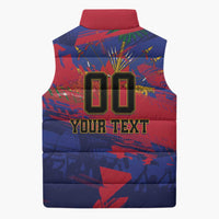 Custom Ekip Foutbol Ayiti 2026 Sleeveless Puffer Jacket Haiti Grenadye Alaso - Wonder Print Shop