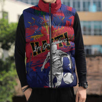 Custom Ekip Foutbol Ayiti 2026 Sleeveless Puffer Jacket Haiti Grenadye Alaso - Wonder Print Shop