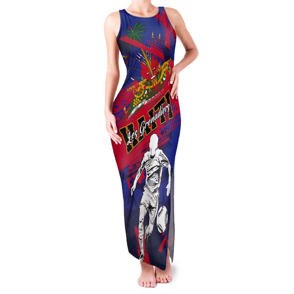 Custom Ekip Foutbol Ayiti 2026 Tank Maxi Dress Haiti Grenadye Alaso - Wonder Print Shop