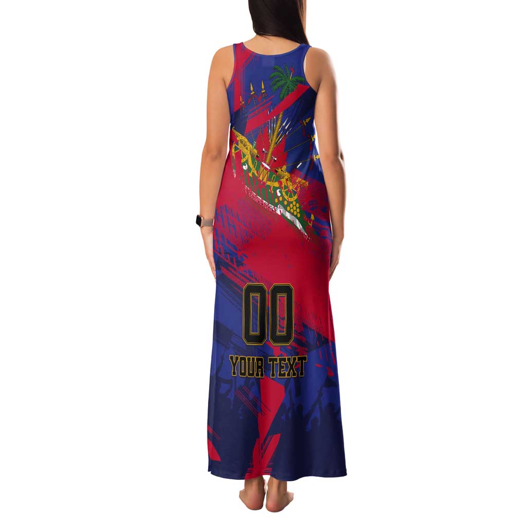 Custom Ekip Foutbol Ayiti 2026 Tank Maxi Dress Haiti Grenadye Alaso - Wonder Print Shop