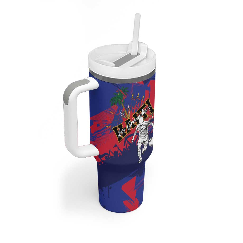 Custom Ekip Foutbol Ayiti 2026 Tumbler With Handle Haiti Grenadye Alaso - Wonder Print Shop