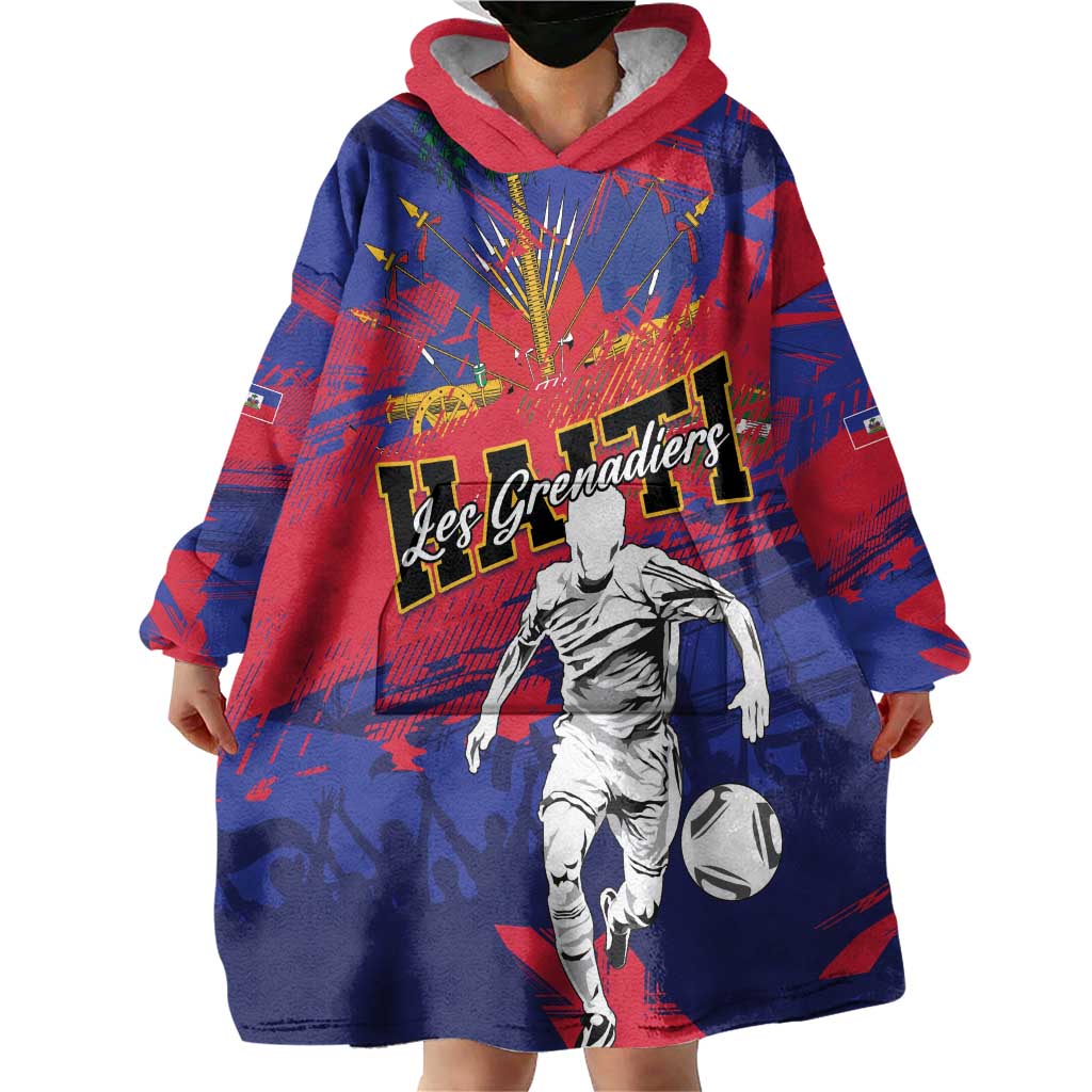 Custom Ekip Foutbol Ayiti 2026 Wearable Blanket Hoodie Haiti Grenadye Alaso - Wonder Print Shop
