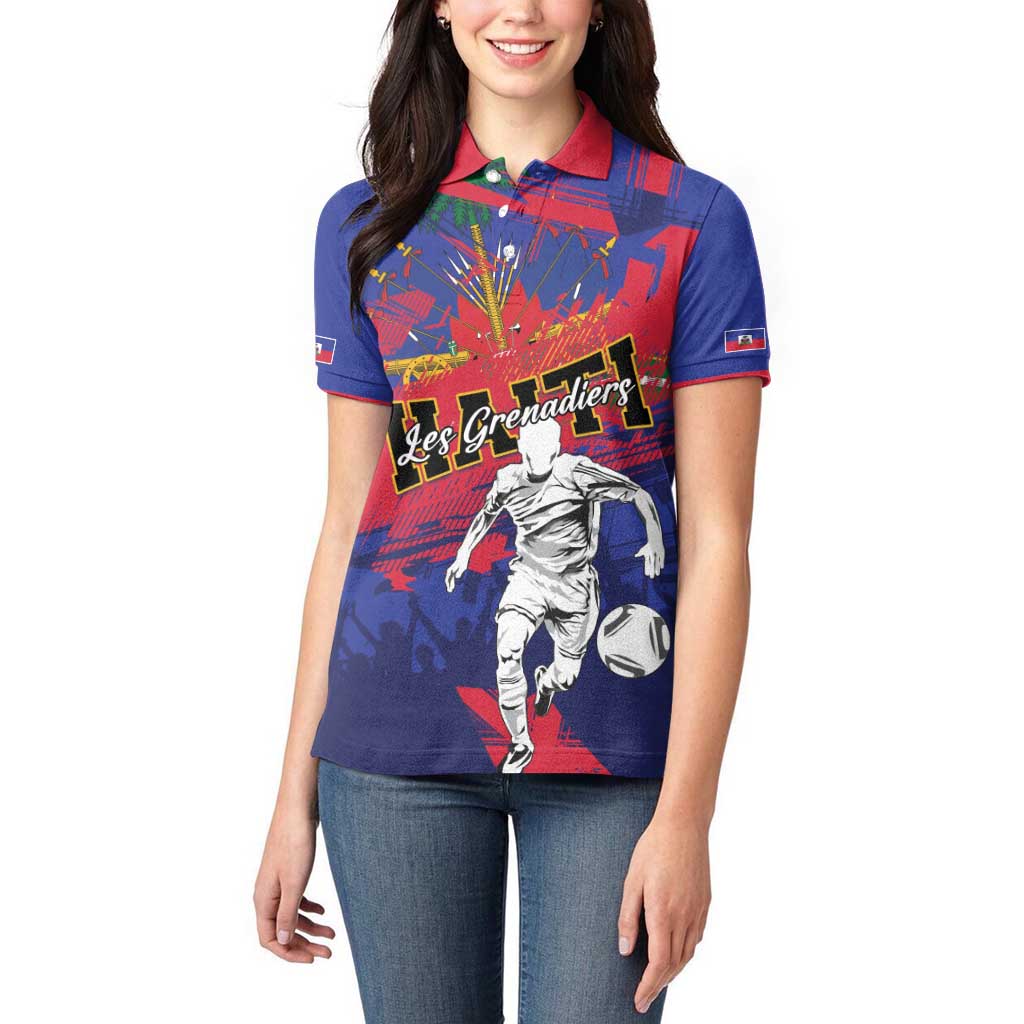 Custom Ekip Foutbol Ayiti 2026 Women Polo Shirt Haiti Grenadye Alaso - Wonder Print Shop