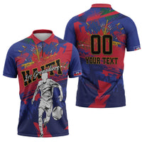 Custom Ekip Foutbol Ayiti 2026 Zipper Polo Shirt Haiti Grenadye Alaso - Wonder Print Shop
