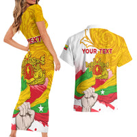 Myanmar Independence Day Couples Matching Short Sleeve Bodycon Dress and Hawaiian Shirt Brahmadesh Kanote Pattern - Wonder Print Shop