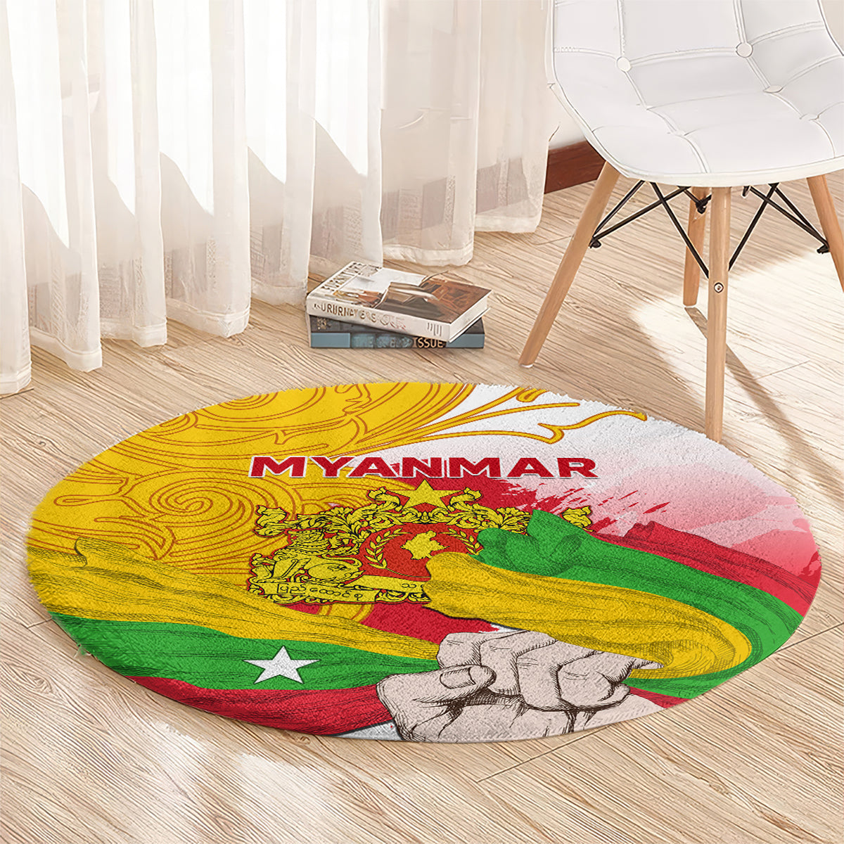 myanmar-independence-day-round-carpet-brahmadesh-kanote-pattern