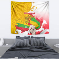 Myanmar Independence Day Tapestry Brahmadesh Kanote Pattern - Wonder Print Shop