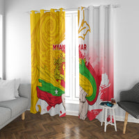 Myanmar Independence Day Window Curtain Brahmadesh Kanote Pattern - Wonder Print Shop