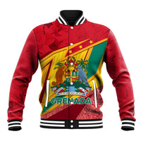 Grenada Independence Day Baseball Jacket Gwenad Bougainvillea Sparkle Version - Wonder Print Shop