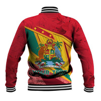 Grenada Independence Day Baseball Jacket Gwenad Bougainvillea Sparkle Version - Wonder Print Shop