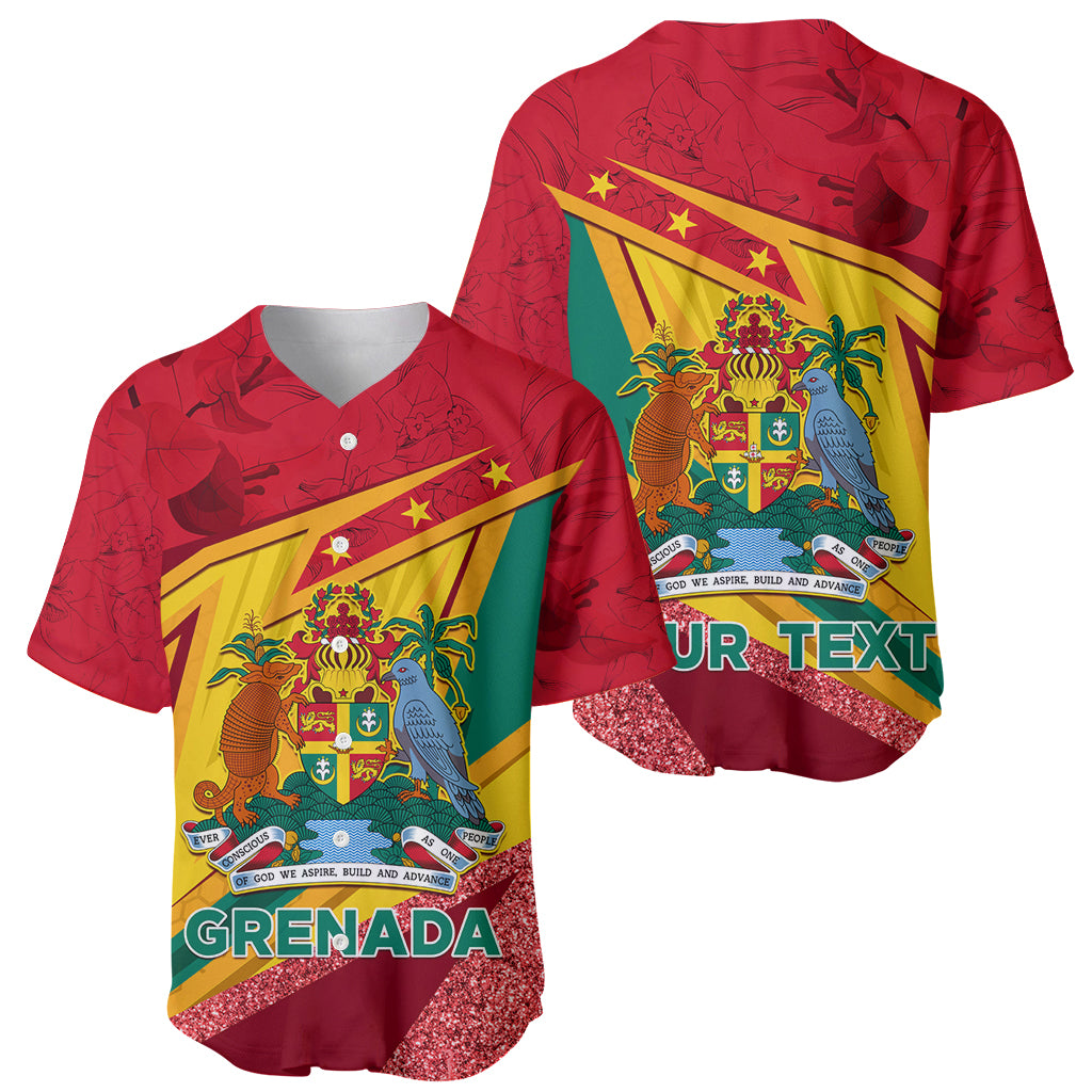 Grenada Independence Day Baseball Jersey Gwenad Bougainvillea Sparkle Version - Wonder Print Shop