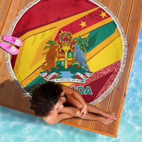 Grenada Independence Day Beach Blanket Gwenad Bougainvillea Sparkle Version - Wonder Print Shop