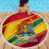 Grenada Independence Day Beach Blanket Gwenad Bougainvillea Sparkle Version - Wonder Print Shop