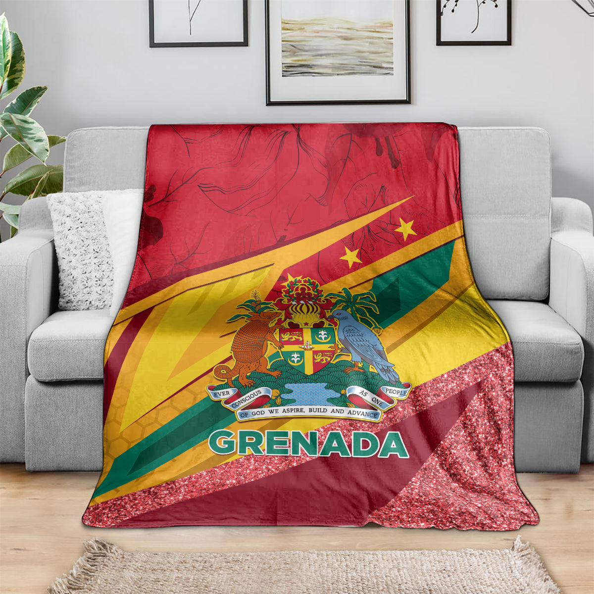 grenada-independence-day-blanket-gwenad-bougainvillea-sparkle-version