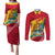 Grenada Independence Day Couples Matching Puletasi and Long Sleeve Button Shirt Gwenad Bougainvillea Sparkle Version - Wonder Print Shop