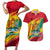 Grenada Independence Day Couples Matching Short Sleeve Bodycon Dress and Hawaiian Shirt Gwenad Bougainvillea Sparkle Version - Wonder Print Shop