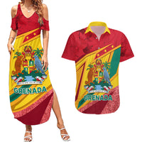 Grenada Independence Day Couples Matching Summer Maxi Dress and Hawaiian Shirt Gwenad Bougainvillea Sparkle Version - Wonder Print Shop