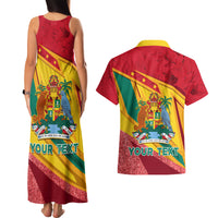 Grenada Independence Day Couples Matching Tank Maxi Dress and Hawaiian Shirt Gwenad Bougainvillea Sparkle Version - Wonder Print Shop