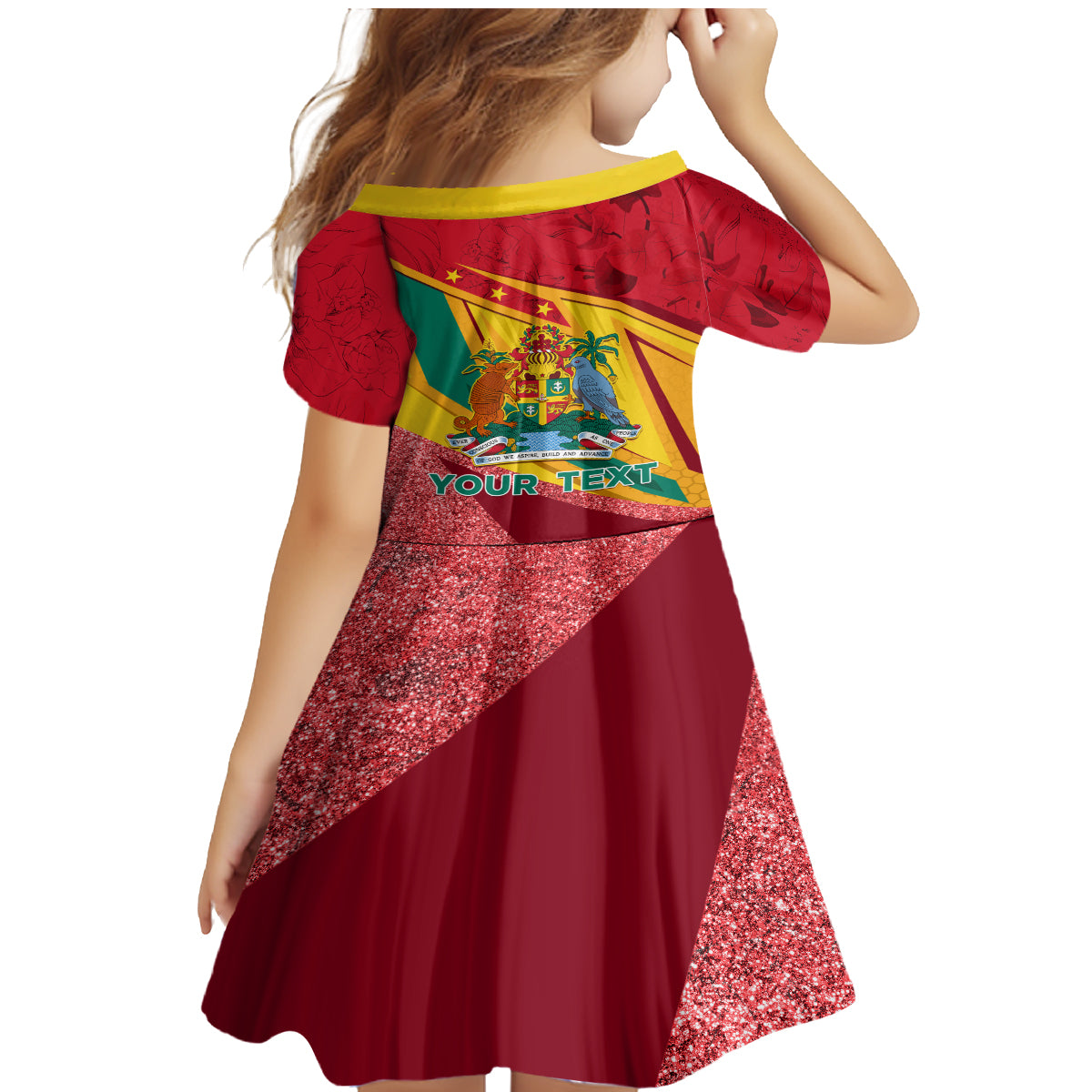 Grenada Independence Day Family Matching Mermaid Dress and Hawaiian Shirt Gwenad Bougainvillea Sparkle Version - Wonder Print Shop