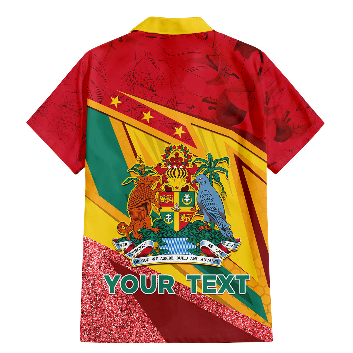 Grenada Independence Day Family Matching Mermaid Dress and Hawaiian Shirt Gwenad Bougainvillea Sparkle Version - Wonder Print Shop