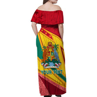 Grenada Independence Day Family Matching Off Shoulder Maxi Dress and Hawaiian Shirt Gwenad Bougainvillea Sparkle Version - Wonder Print Shop