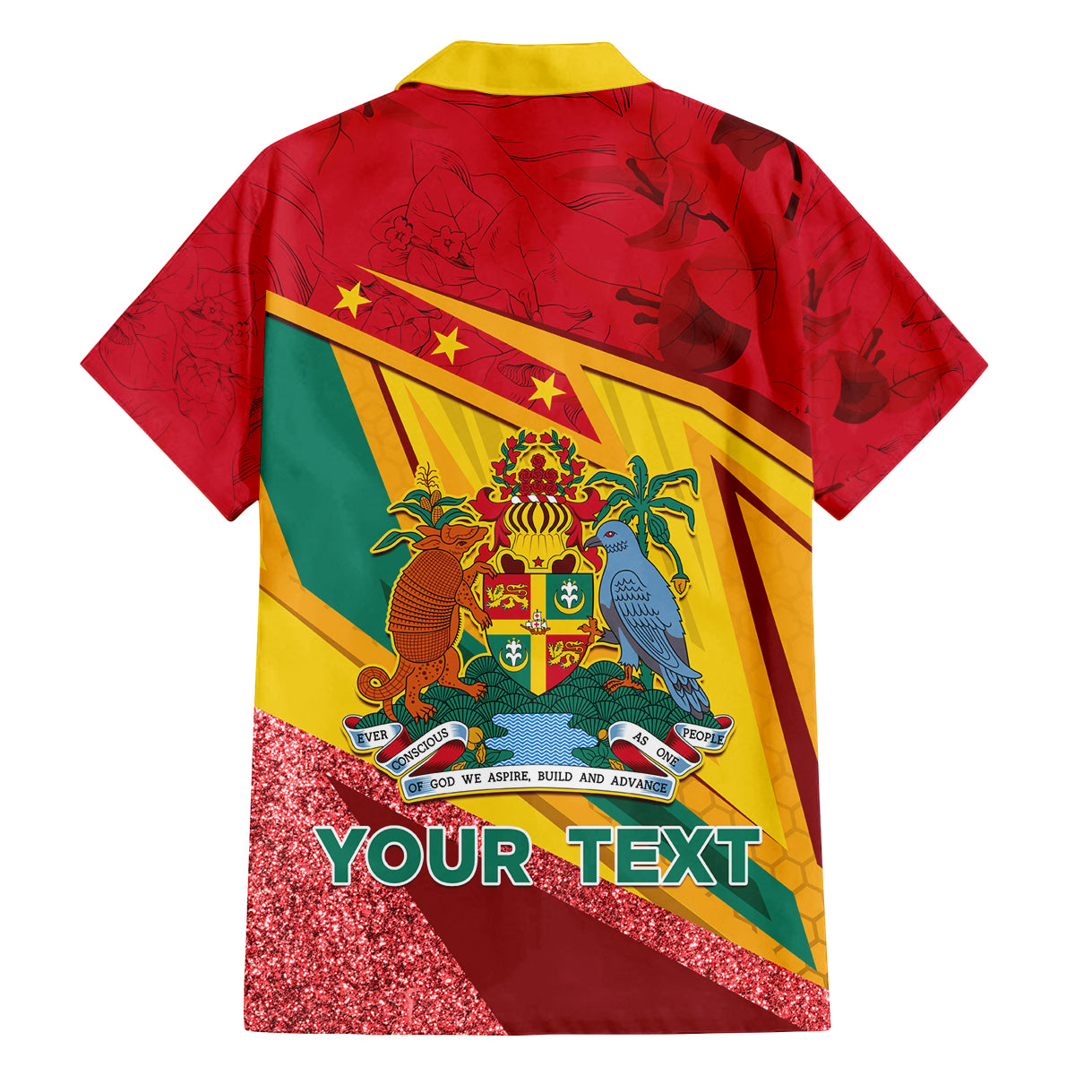 Grenada Independence Day Family Matching Puletasi and Hawaiian Shirt Gwenad Bougainvillea Sparkle Version - Wonder Print Shop