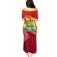 Grenada Independence Day Family Matching Puletasi and Hawaiian Shirt Gwenad Bougainvillea Sparkle Version - Wonder Print Shop