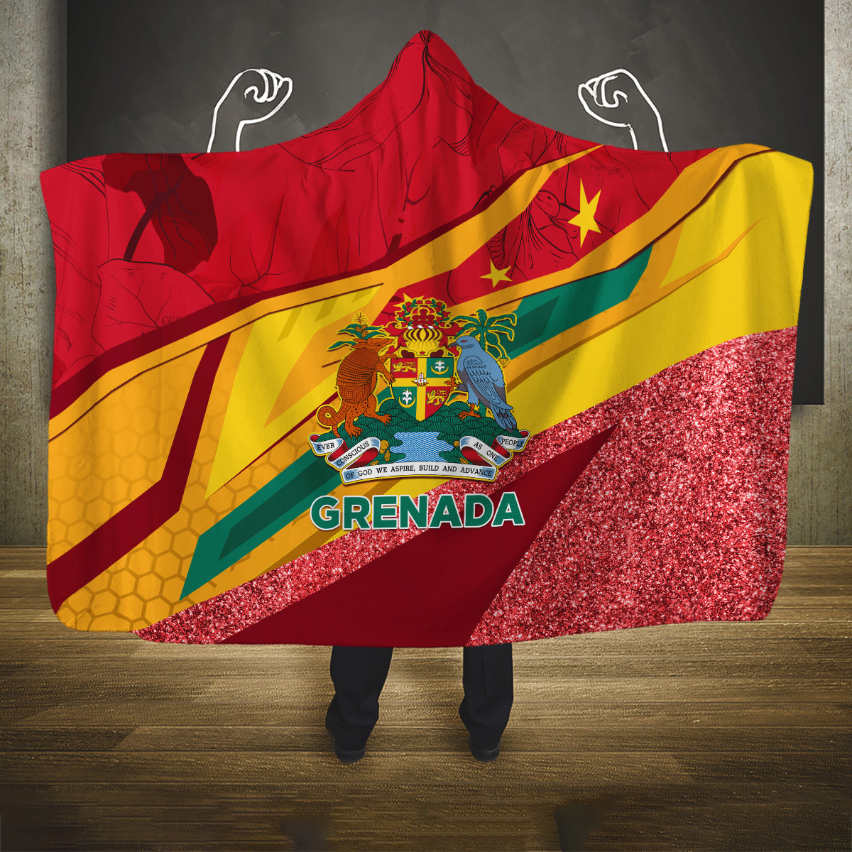 grenada-independence-day-hooded-blanket-gwenad-bougainvillea-sparkle-version